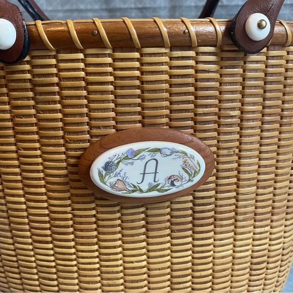 Nantucket Basket Leather Strap Tote “A” Monogram - Picture 3 of 11